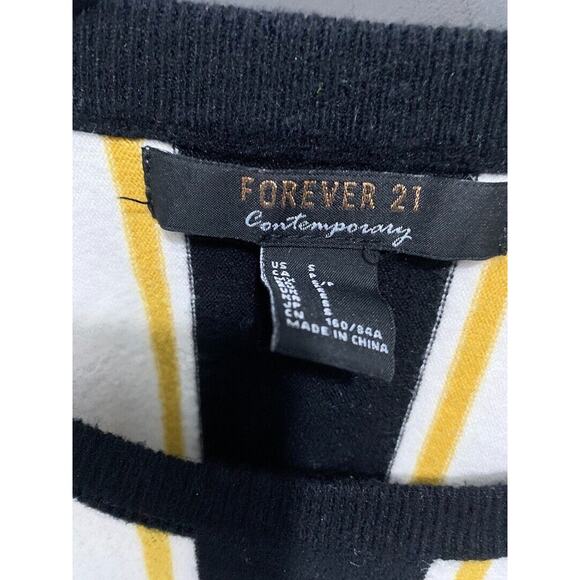 Forever 21 Contemporary Striped Cropped Sweater With Dolman Sleeves Size S - Picture 3 of 3